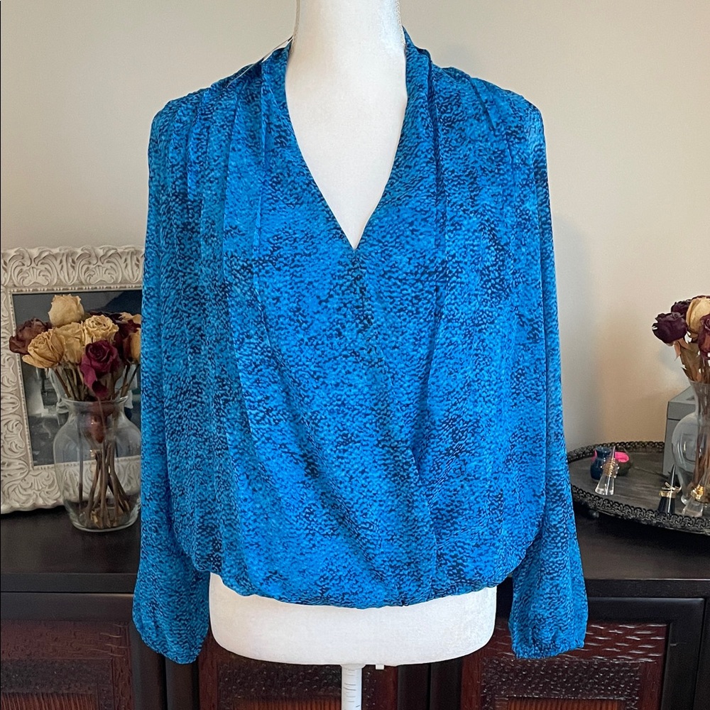 WHBM Cross Front Pleated Blouse size Small